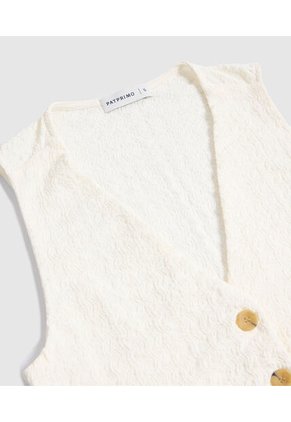 Chaleco  Para Mujer Punto Color Crema Marca Patprimo #30250047