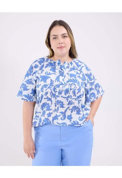 Blusa Para Mujer Manga Corta Color Azul Marca Patprimo #14121382