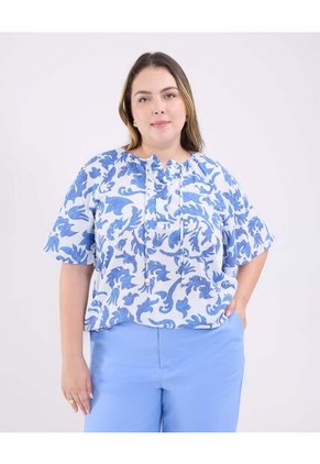 Blusa Para Mujer Manga Corta Color Azul Marca Patprimo #14121382