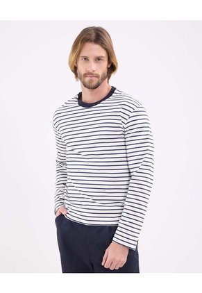 Camiseta Para Hombre Manga Larga Cuello Redondo Color Azul Marca Patprimo #44090944