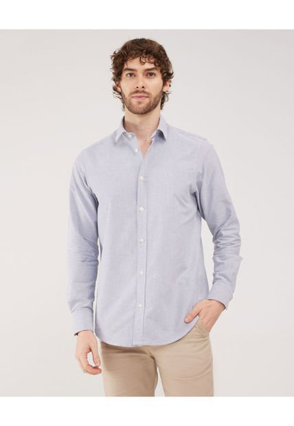 Camisa Para Hombre Manga Larga Sin Bolsillo Color Azul  Marca Patprimo #44012988