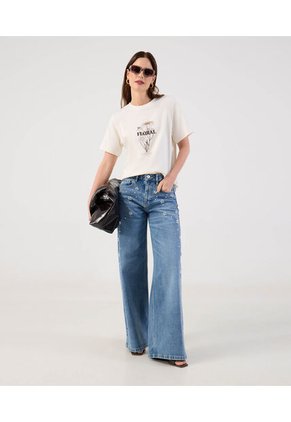 Jean  Para Mujer Wide-Leg Color Azul Marca Patprimo #30160508