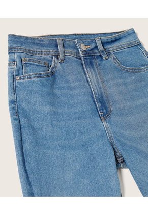 Jean Skinny Tiro Alto Tono Medio Claro  Para Mujer Azul Patprimo