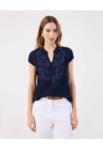 Blusa  Para Mujer Manga Corta Color Azul Marca Patprimo #30123580