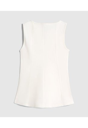 Camiseta  Para Mujer Manga Sisa Cuello Redondo Color Blanco Marca Patprimo #30098335