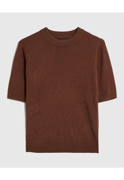 Camiseta  Para Mujer Manga Corta Cuello Redondo Color Café Marca Patprimo #30093833