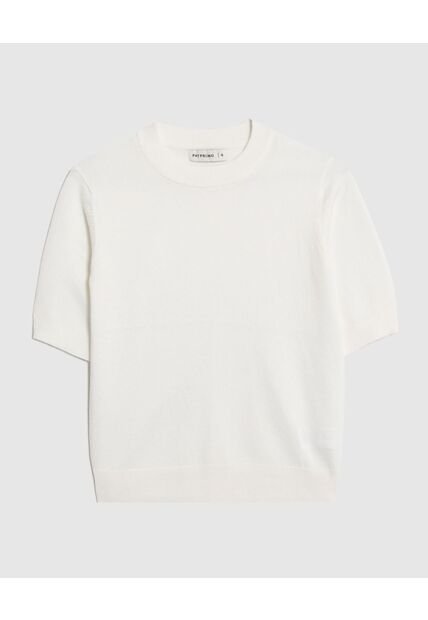 Camiseta  Para Mujer Manga Corta Cuello Redondo Color Blanco Marca Patprimo #30093865
