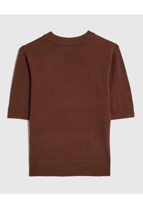 Camiseta  Para Mujer Manga Corta Cuello Redondo Color Café Marca Patprimo #30093833