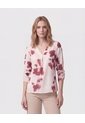 Blusa Manga 3/4 De Cuello Recto Para Mujer  Para Mujer Crema Patprimo de Patprimo