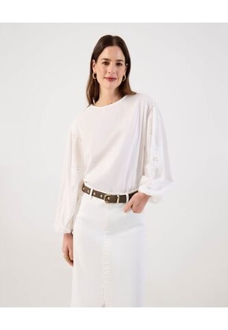 Blusa  Para Mujer Manga Larga Color Blanco Marca Patprimo #30123653 Patprimo