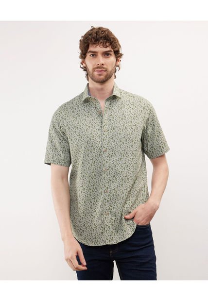 Camisa Para Hombre Manga Corta Con Bolsillo Color Verde  Marca Patprimo #44012979
