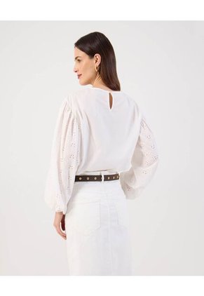 Blusa  Para Mujer Manga Larga Color Blanco Marca Patprimo #30123653