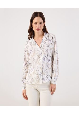 Camisa  Para Mujer Manga Larga Color Crema Marca Patprimo #30010772 Patprimo