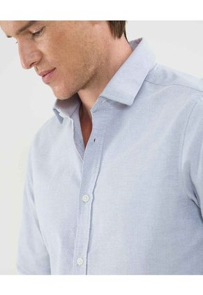 Camisa Para Hombre Manga Larga Sin Bolsillo Cuello Casual M Color Azul Marca Patprimo #44013098