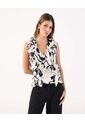 Blusa De Escote Profundo Con Boleros Frontales  Para Mujer Crema Patprimo de Patprimo