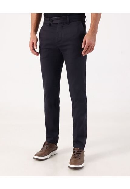 Pantalón Unicolor Slim Fit Con Textura  Para Hombre Azul Patprimo