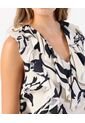 Blusa De Escote Profundo Con Boleros Frontales  Para Mujer Crema Patprimo de Patprimo