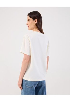 Camiseta  Para Mujer Manga Corta Cuello Redondo Color Crema Marca Patprimo #30093939