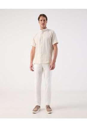 Camisa Guayabera  Para Hombre Manga Corta Sin Bolsillo Color Café Marca Patprimo #44030405