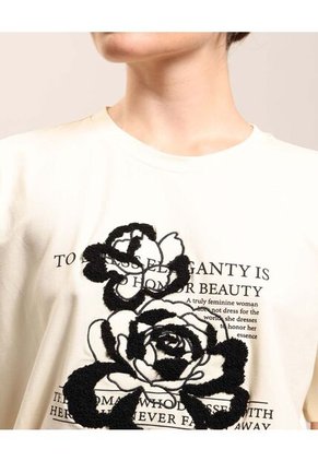 Camiseta  Para Mujer Manga Corta Moda Color Crudo Marca Patprimo #30097862