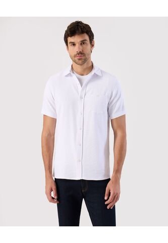 Camisa  Para Hombre Manga Corta Con Bolsillo Cuello B Color Blanco Marca Patprimo #44017215 Patprimo