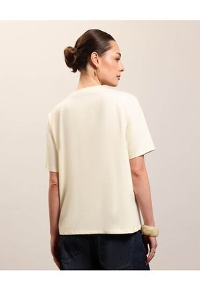Camiseta  Para Mujer Manga Corta Moda Color Crudo Marca Patprimo #30097862