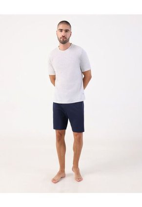 Pijama Corta De Camiseta Y Pantaloneta Para Hombre Gris Patprimo