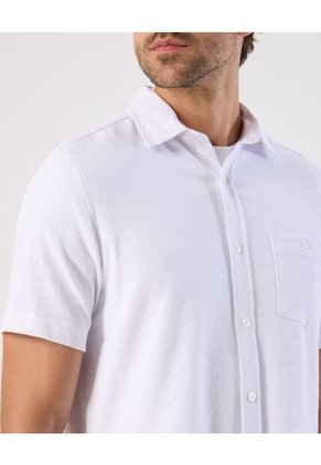 Camisa  Para Hombre Manga Corta Con Bolsillo Cuello B Color Blanco Marca Patprimo #44017215