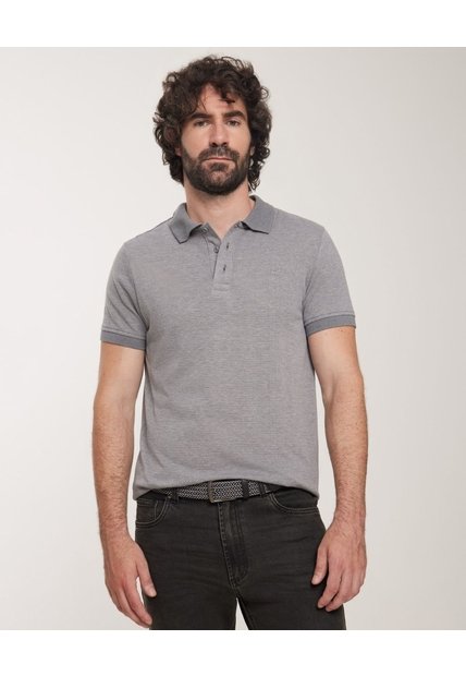 Polo Texturizada  Para Hombre Gris Patprimo