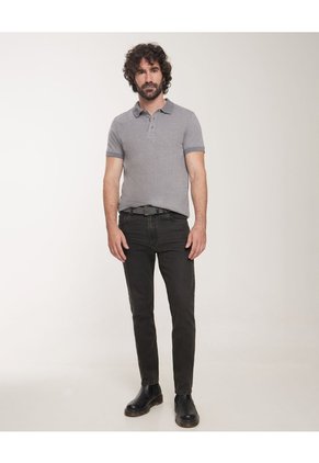 Polo Texturizada  Para Hombre Gris Patprimo