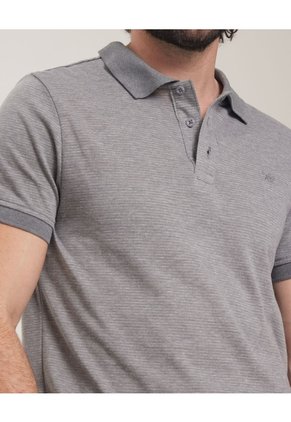 Polo Texturizada  Para Hombre Gris Patprimo