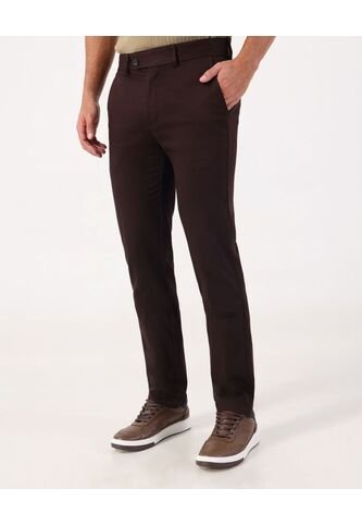 Pantalón Unicolor Slim Fit Con Textura  Para Hombre Café Patprimo Patprimo