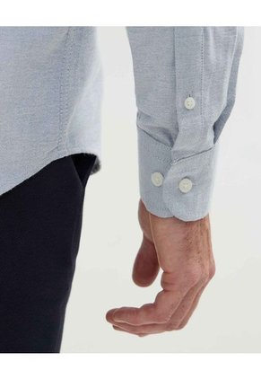 Camisa Para Hombre Manga Larga Sin Bolsillo Cuello Casual M Color Azul Marca Patprimo #44013098