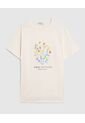 Camiseta Estampada Cuello Redondo  Curvy  Para Mujer Crema Patprimo de Patprimo