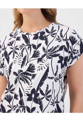 Camiseta Fluida Y Manga Corta   Para Mujer Blanco Patprimo