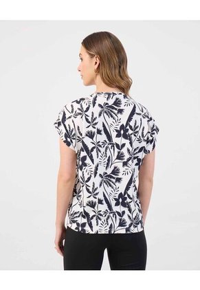 Camiseta Fluida Y Manga Corta   Para Mujer Blanco Patprimo