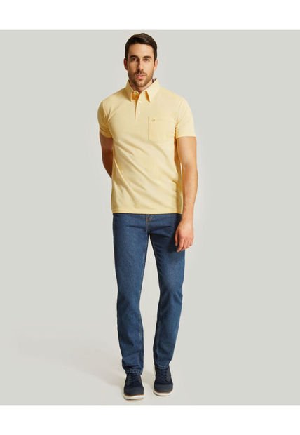 Polo Para Hombre Cuello Maquina Con Bolsillo Color Amarillo  Marca Patprimo #44111091
