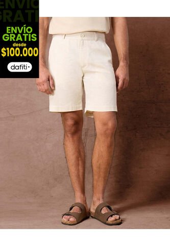 Bermuda  Para Hombre Jogger Largo Color Crema Marca Patprimo #44100523 Patprimo