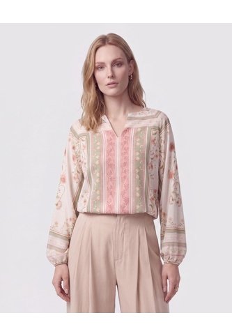 Blusa Con Cuello En V Y Manga Larga Mujer  Para Mujer Rosa Patprimo Patprimo