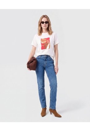 Camiseta Básica Con Estampado Metalizado Para Mujer Para Mujer Blanco Patprimo