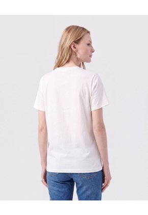 Camiseta Básica Con Estampado Metalizado Para Mujer Para Mujer Blanco Patprimo