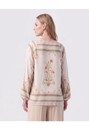 Blusa Con Cuello En V Y Manga Larga Mujer Para Mujer Rosa Patprimo