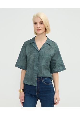 Camisa Para Mujer Manga Corta Color Verde Marca Patprimo #30010708 Patprimo