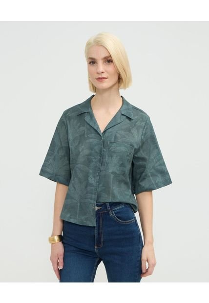Camisa Para Mujer Manga Corta Color Verde Marca Patprimo #30010708