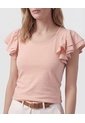 Camiseta Con Mangas De Volantes   Para Mujer Rosa Patprimo de Patprimo