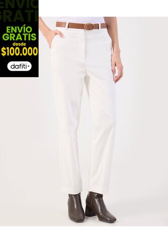 Pantalón  Para Mujer Chino Color Blanco Marca Patprimo #30072100 Patprimo