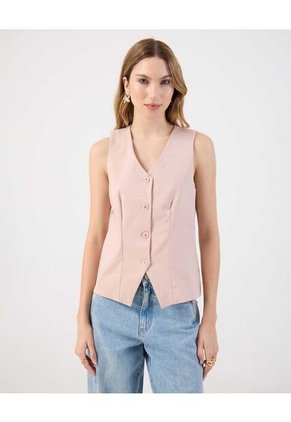 Chaleco Para Mujer Plano Color Rosado Marca Patprimo #30250048