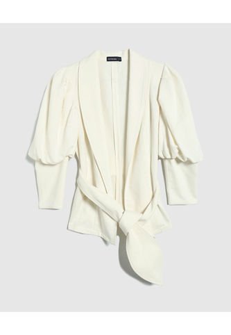 Blazer Unicolor Con Manga Bombacha  Para Mujer Crudo Patprimo Patprimo