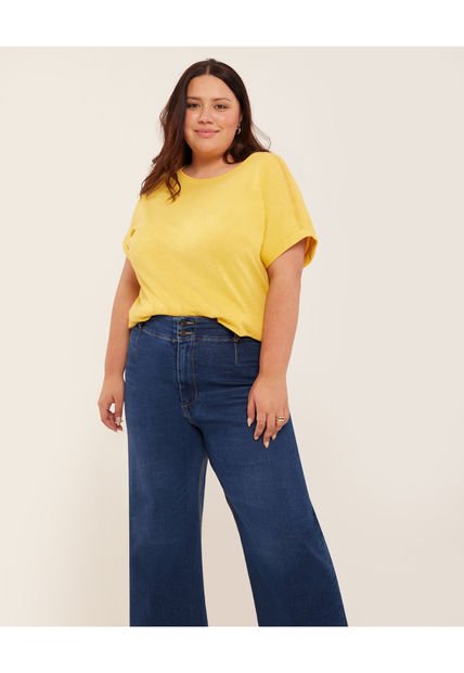 Camiseta Para Mujer Manga Corta Color Amarillo  Marca Patprimo #14091366