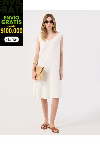 Vestido  Para Mujer M/Sisa Medio Color Crema Marca Patprimo #30171079 Patprimo